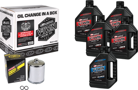 Photo of V-TWIN SYN OIL CHANGE KIT XL CHROME FILER by MAXIMA - Premium Tools for UTVs / Side by Sides