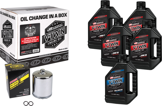 Photo of V-TWIN SYN OIL CHANGE KIT XL CHROME FILER by MAXIMA - Premium Tools for UTVs / Side by Sides