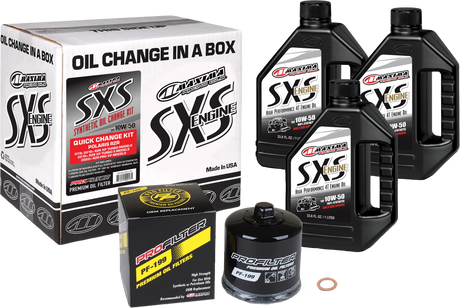 Photo of SXS QUICK CHANGE KIT 10W50 WITH BLACK OIL FILTER by MAXIMA - Premium Oil Filters for UTVs / Side by Sides