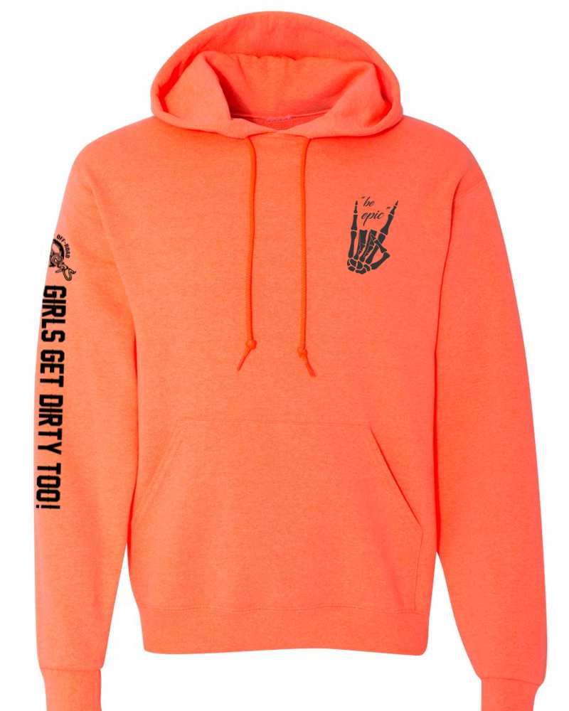 Photo of Be Epic Pullover Neon Coral by OFF-ROAD VIXENS CLOTHING CO. - Premium Ladies Hoodies for UTVs / Side by Sides