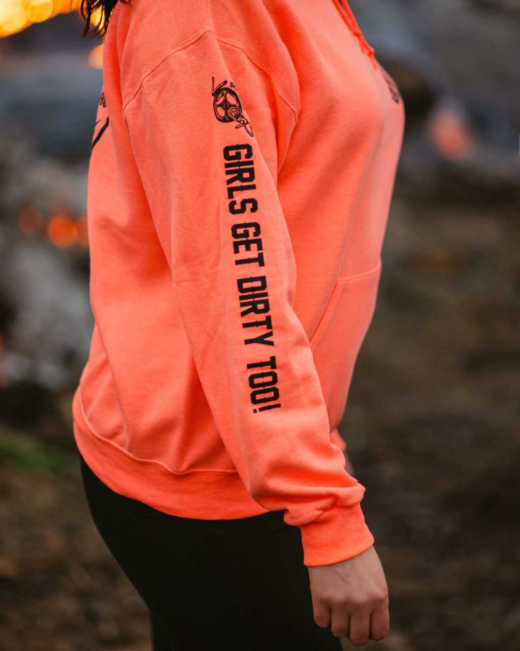 Photo of Be Epic Pullover Neon Coral by OFF-ROAD VIXENS CLOTHING CO. - Premium Ladies Hoodies for UTVs / Side by Sides