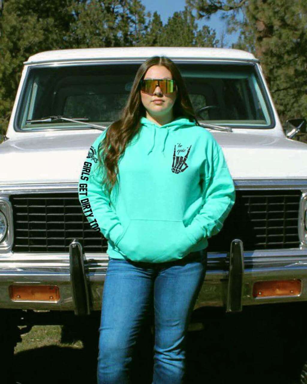 Photo of Be Epic Unisex Pullover Hoodie - Mint by OFF-ROAD VIXENS CLOTHING CO. - Premium Apparel & Accessories for UTVs / Side by Sides