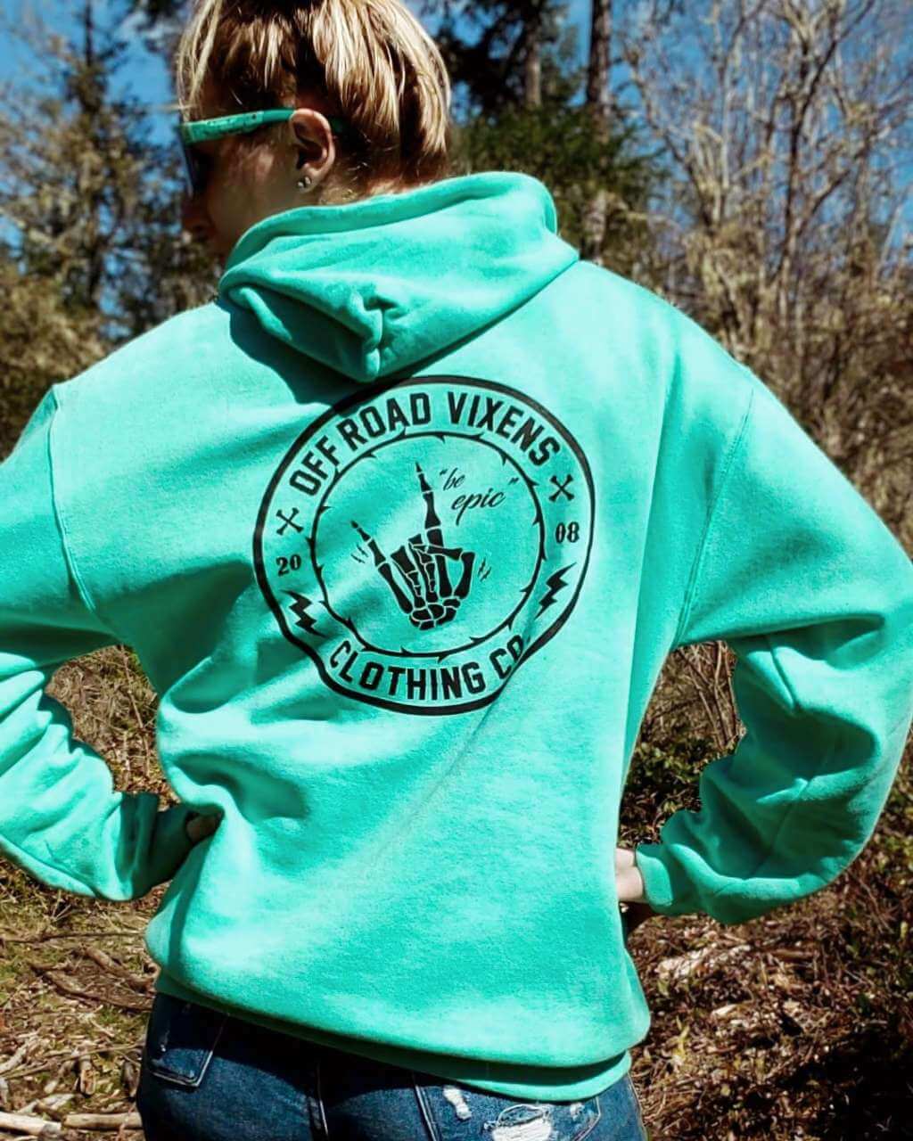 Photo of Be Epic Unisex Pullover Hoodie - Mint by OFF-ROAD VIXENS CLOTHING CO. - Premium Apparel & Accessories for UTVs / Side by Sides