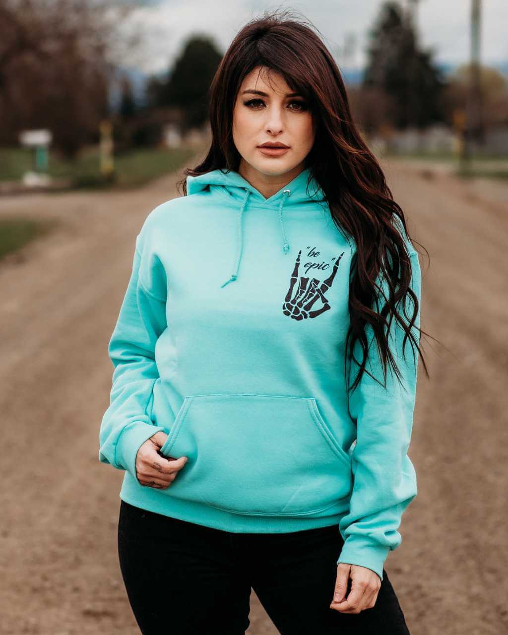 Photo of Be Epic Unisex Pullover Hoodie - Mint by OFF-ROAD VIXENS CLOTHING CO. - Premium Apparel & Accessories for UTVs / Side by Sides