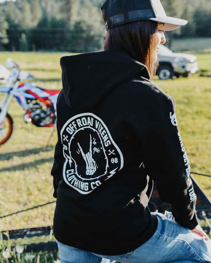 Photo of Be Epic Unisex Zip Up Hoodie by OFF-ROAD VIXENS CLOTHING CO. - Premium Ladies Hoodies for UTVs / Side by Sides