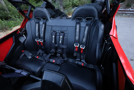 Photo of RZR 4 PRO (Turbo R, Pro R, Pro) Rear Bench Seat W Harnesses (2020-2024) by UTV Mountain Accessories - Premium Seats & Accessories for UTVs / Side by Sides