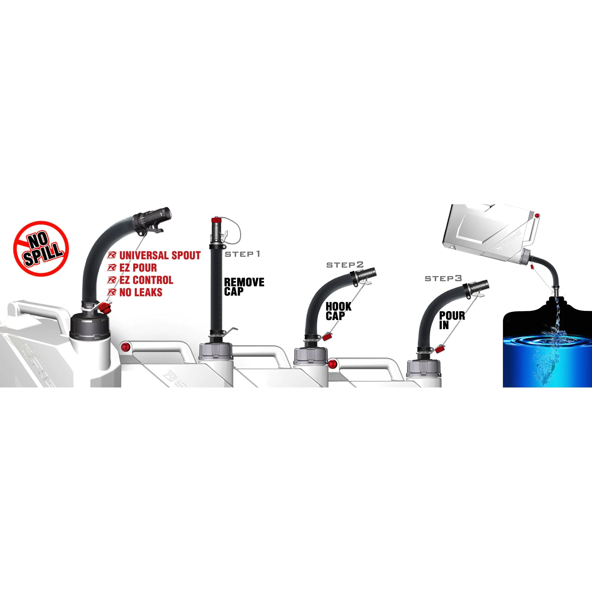 Photo of EZ5 - 5 Gallon Utility Jug & Pour Spout Combo by STKR Concepts - Premium Utility Jug for UTVs / Side by Sides