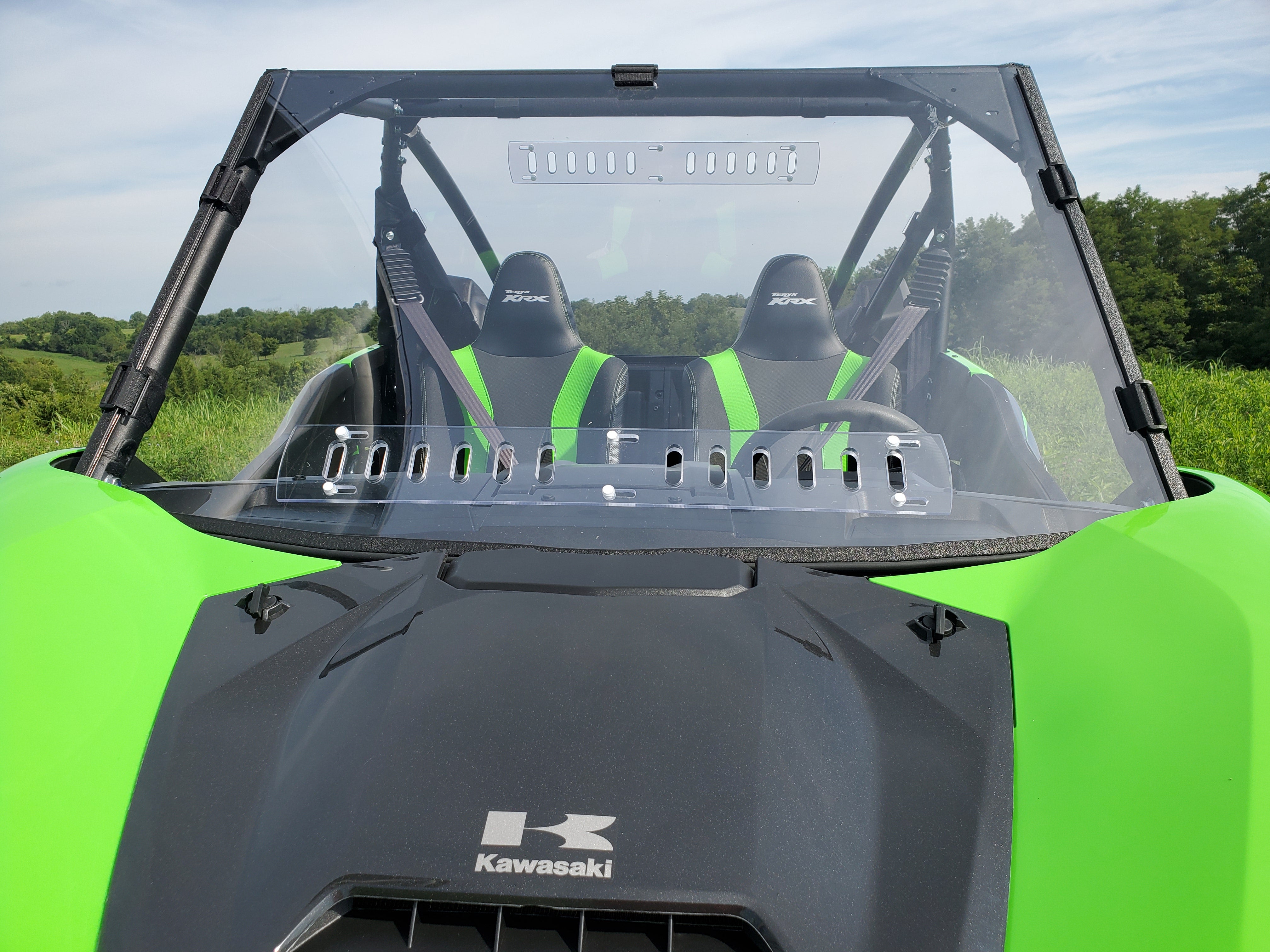 Photo of BLOWOUT SPECIAL-Kawasaki Teryx KRX 1000- 1 Pc Scratch-Resistant Windshield by 3 Star UTV - Premium Windshields for UTVs / Side by Sides