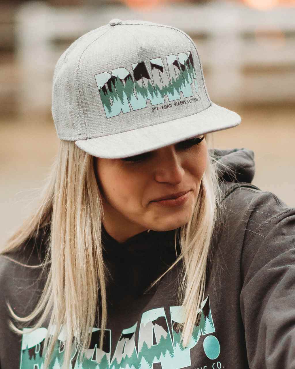 Photo of Braaap! Babe Flatbill Hat by OFF-ROAD VIXENS CLOTHING CO. - Premium Hats for UTVs / Side by Sides