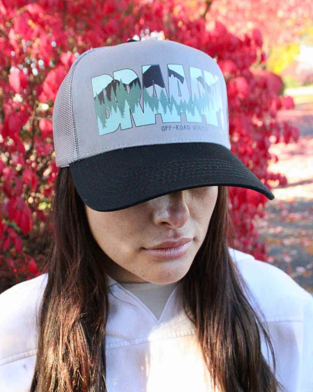 Photo of Braaap! Babe Trucker Hat by OFF-ROAD VIXENS CLOTHING CO. - Premium Hats for UTVs / Side by Sides