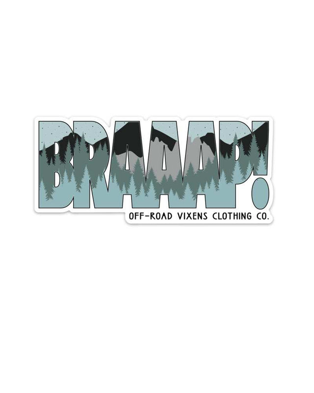 Photo of Braaap! Printed Decal 5.5" x 2.5" by OFF-ROAD VIXENS CLOTHING CO. - Premium Decals for UTVs / Side by Sides