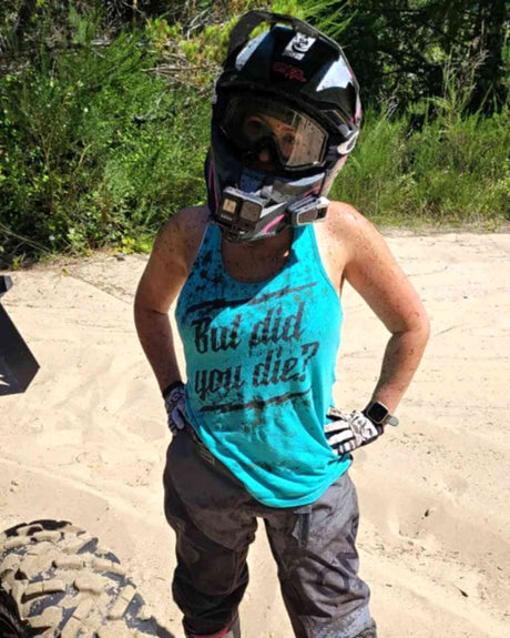 Photo of But did you Die? Racer Tank by OFF-ROAD VIXENS CLOTHING CO. - Premium Ladies Tanks for UTVs / Side by Sides