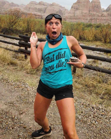 Photo of But did you Die? Racer Tank by OFF-ROAD VIXENS CLOTHING CO. - Premium Ladies Tanks for UTVs / Side by Sides