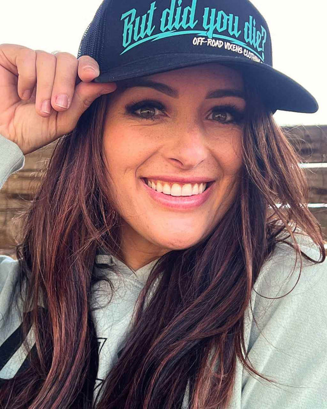 Photo of But did you die? Trucker - Black by OFF-ROAD VIXENS CLOTHING CO. - Premium Hats for UTVs / Side by Sides