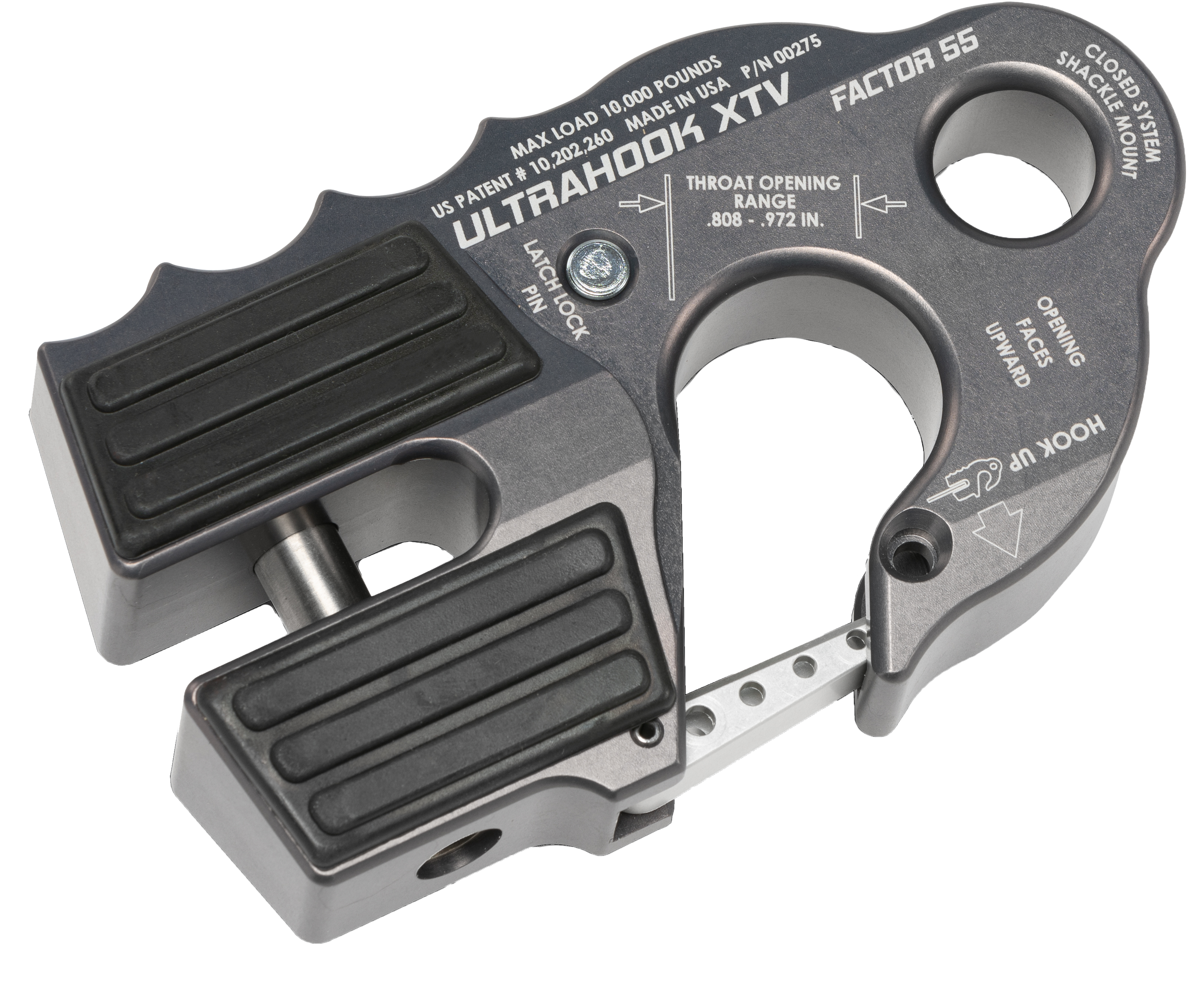 Photo of ULTRAHOOK XTV WINCH SHACKLE MOUNT GREY by FACTOR 55 - Premium Winch for UTVs / Side by Sides