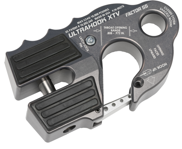 Photo of ULTRAHOOK XTV WINCH SHACKLE MOUNT GREY by FACTOR 55 - Premium Winch for UTVs / Side by Sides