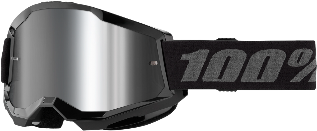 100% Strata 2 Goggles - Black Mirror Silver Lens