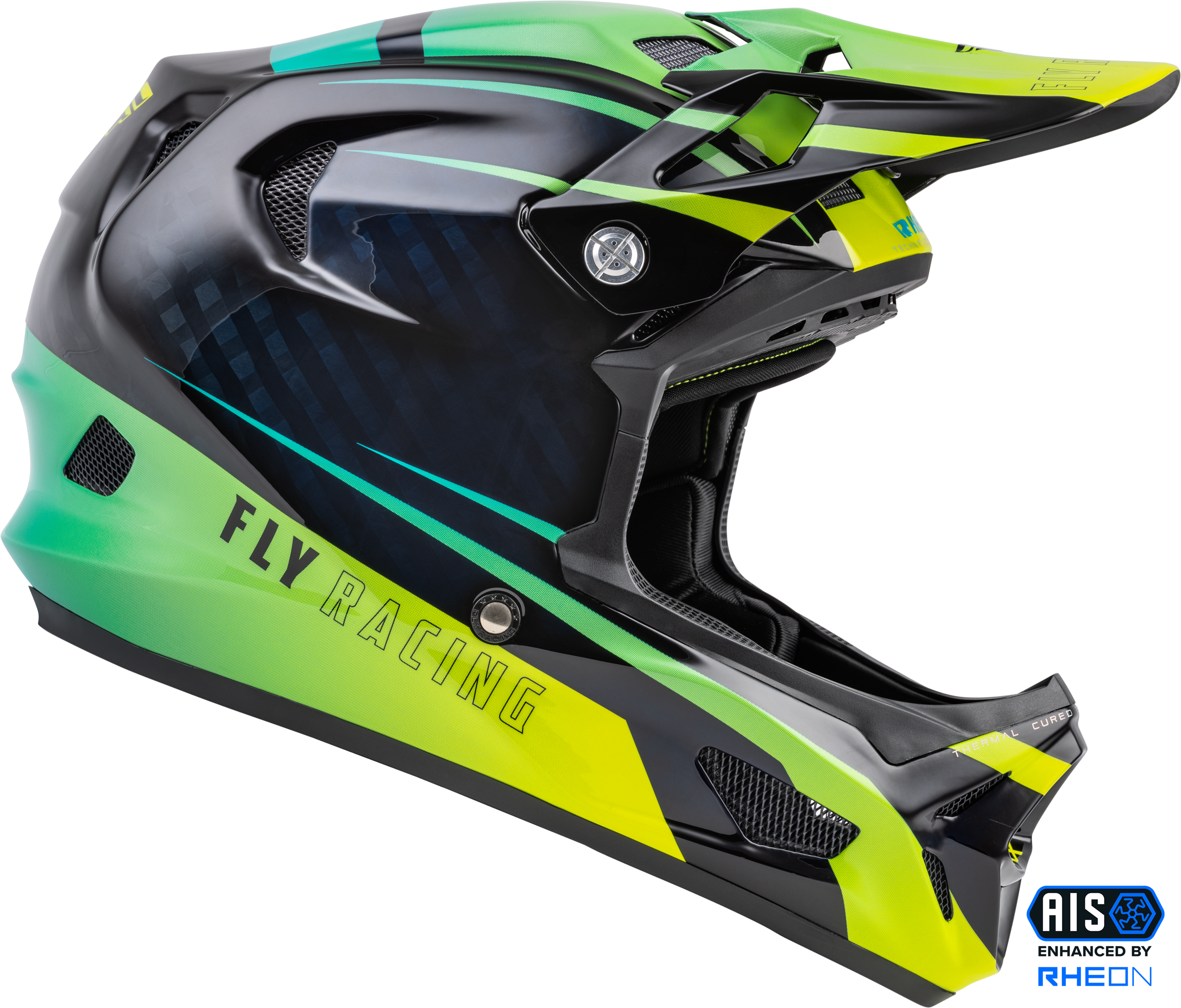 Photo of WERX-R HELMET HI-VIS/TEAL CARBON LG by FLY RACING - Premium Helmets for UTVs / Side by Sides