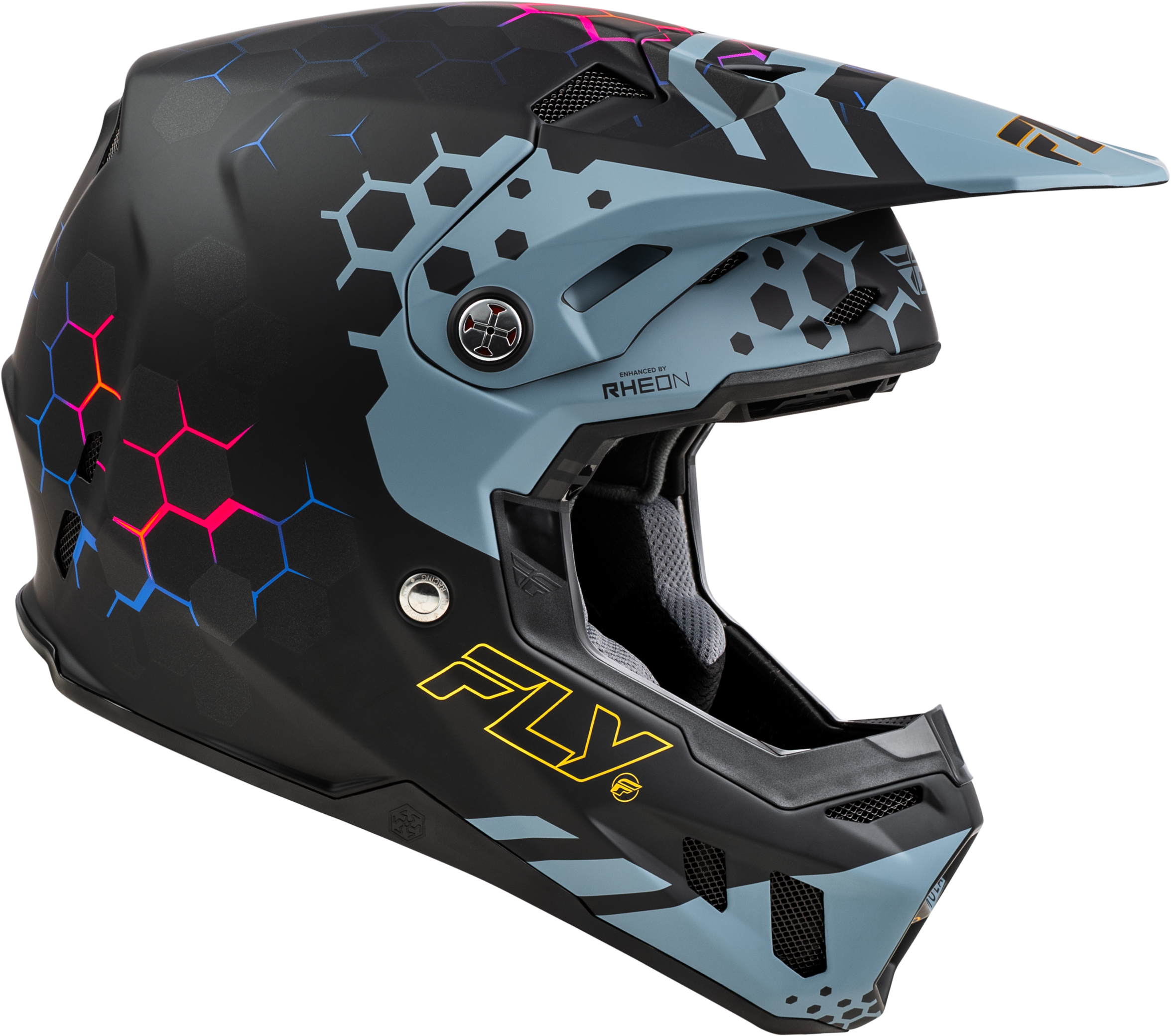 Photo of FORMULA CC TEKTONIC HELMET MATTE BLACK/SLATE/BLUE LG by FLY RACING - Premium Helmets for UTVs / Side by Sides