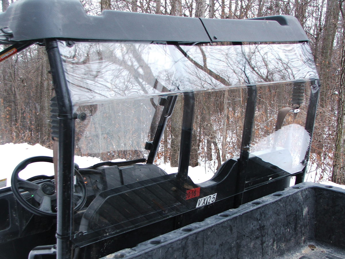 Photo of Full Rear Windshield Pol Mid Size Compatible with Polaris RZR XP 1000 and Can-Am Maverick R by OPEN TRAIL - Premium Windshield/Windscreen for UTVs / Side by Sides