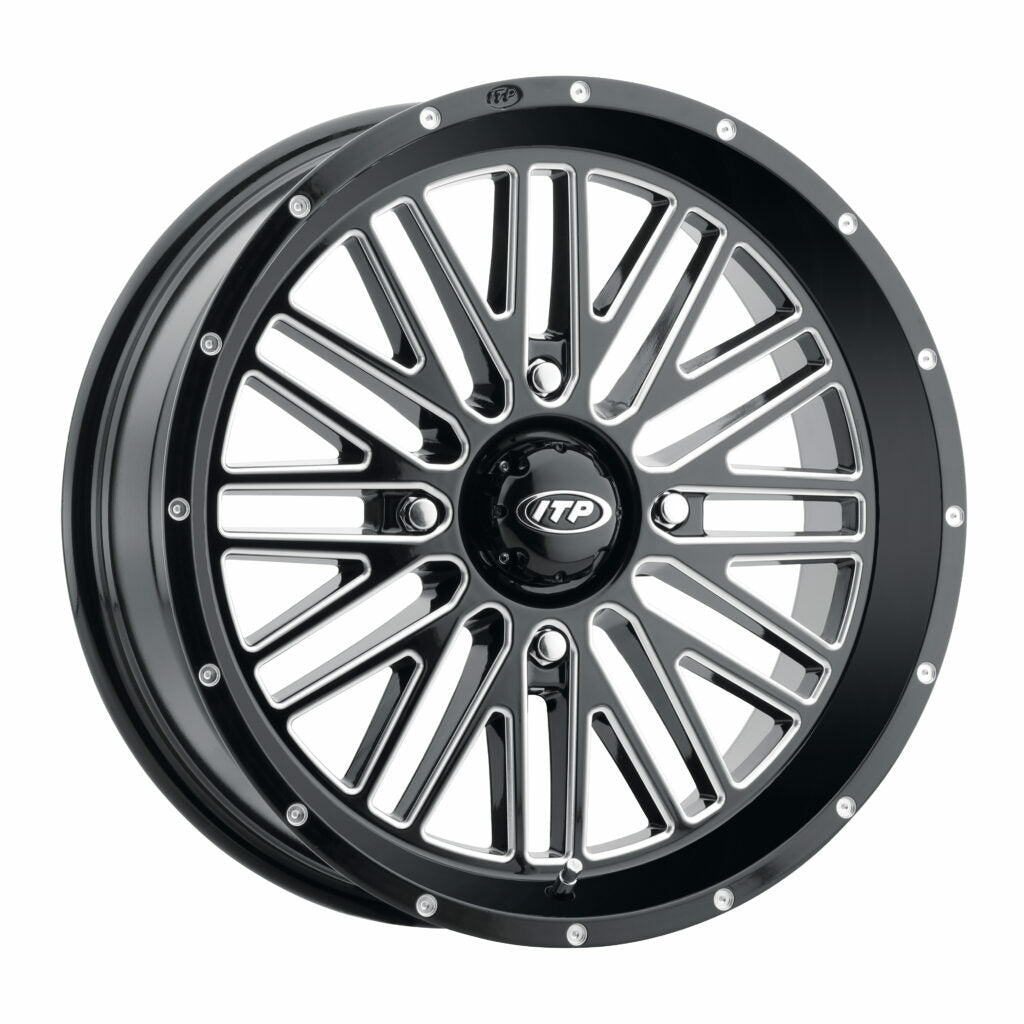 Photo of MOMENTUM WHEEL BLK/MAC 14X7 4/156 5+2 (+30MM) by ITP - Premium Wheels for UTVs / Side by Sides