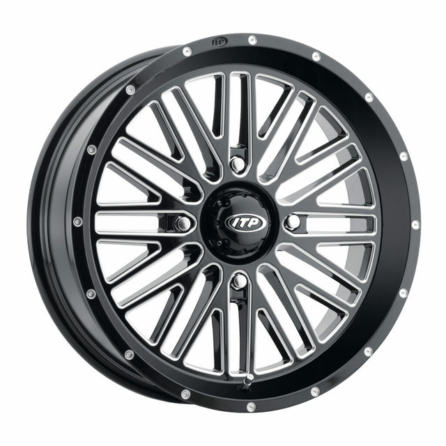 Photo of MOMENTUM WHEEL BLK/MAC 14X7 4/156 5+2 (+30MM) by ITP - Premium Wheels for UTVs / Side by Sides