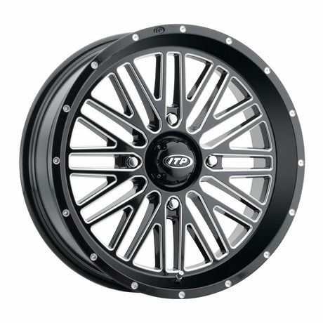 Photo of MOMENTUM WHEEL BLK/MAC 15X7 4/137 5+2 (+30MM) by ITP - Premium Wheels for UTVs / Side by Sides