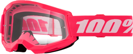 100% Strata 2 Junior Goggles - Pink Clear Lens
