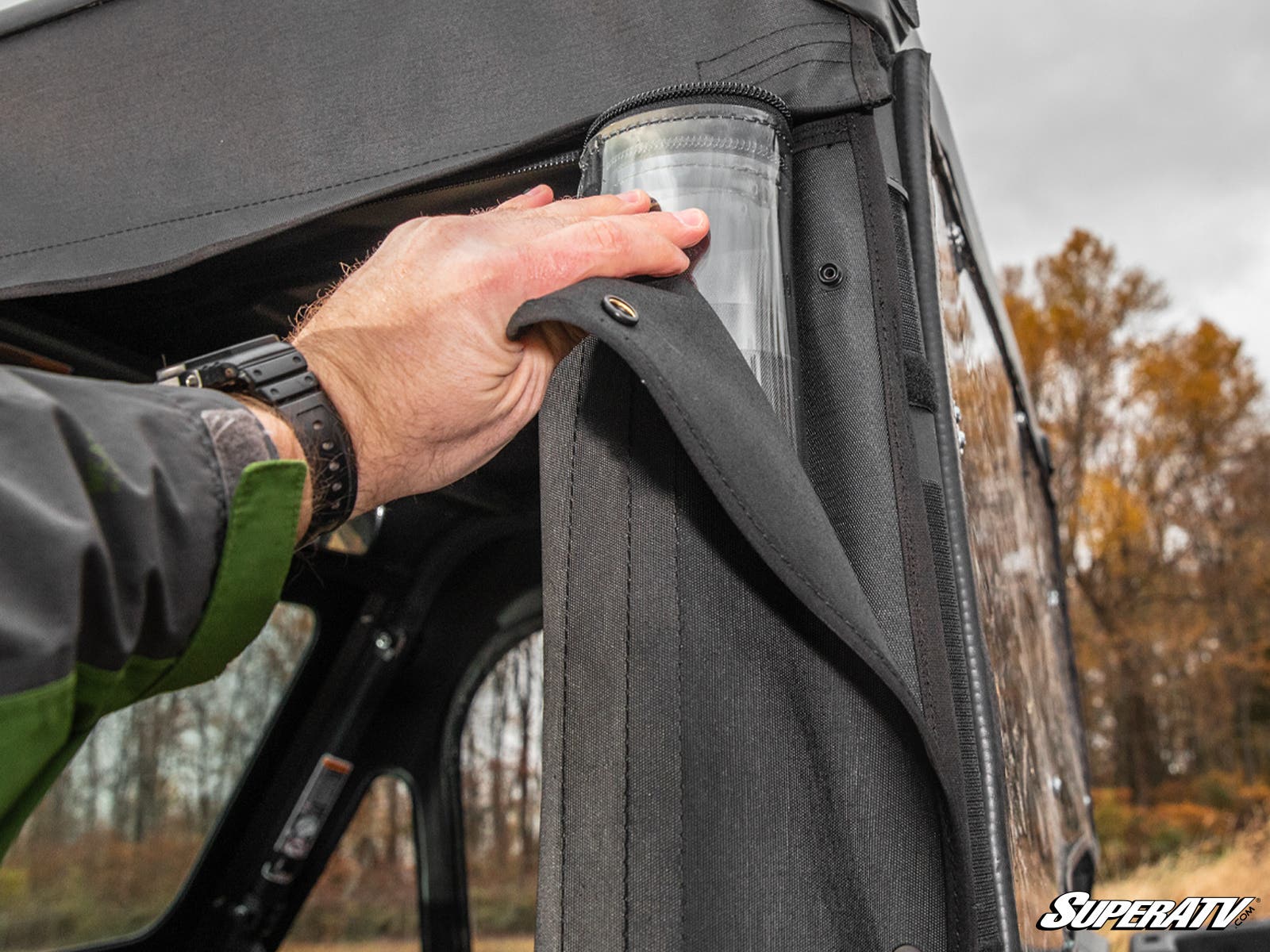 Photo of SuperATV Can-Am Defender Primal Soft Cab Enclosure Doors by SuperATV - Premium Doors for UTVs / Side by Sides
