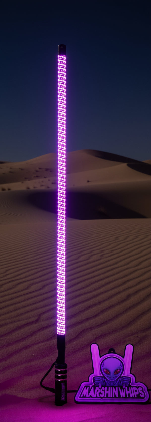 Photo of V2 Black Out LED Whip: The Ultimate Stealth Single by Marshin Whips - Premium for UTVs / Side by Sides