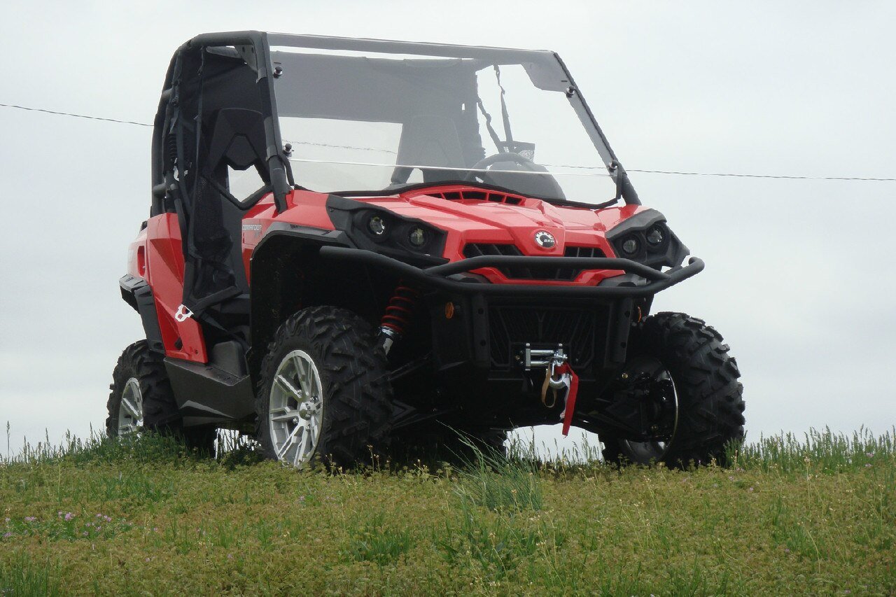 Photo of Can-Am Commander - 2 Pc Scratch-Resistant Windshield w/Vent and Clamp Options by 3 Star UTV - Premium Windshields for UTVs / Side by Sides