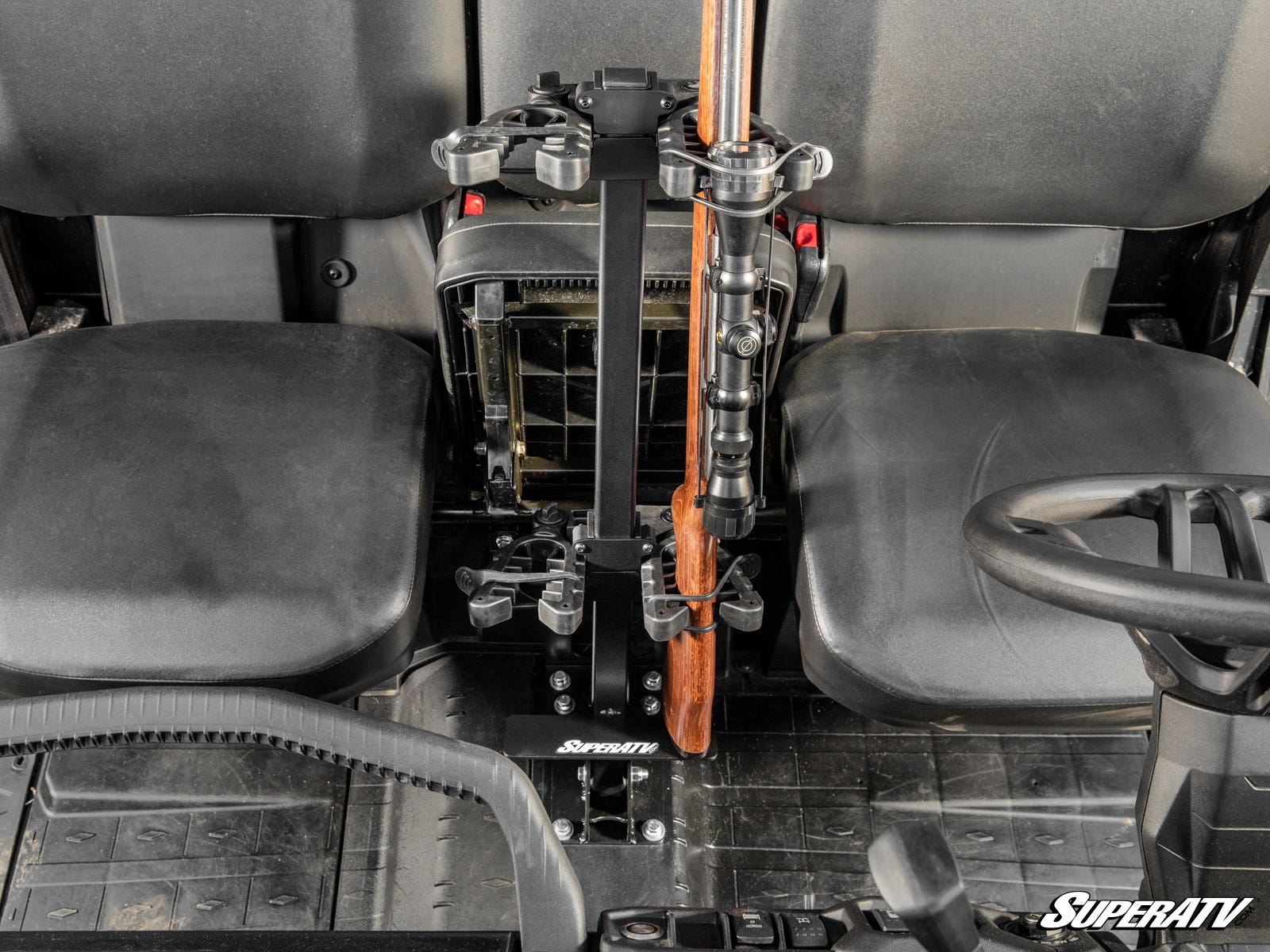 Photo of SuperATV Can-Am Defender Floor-Mounted Gun Holder by SuperATV - Premium Storage for UTVs / Side by Sides
