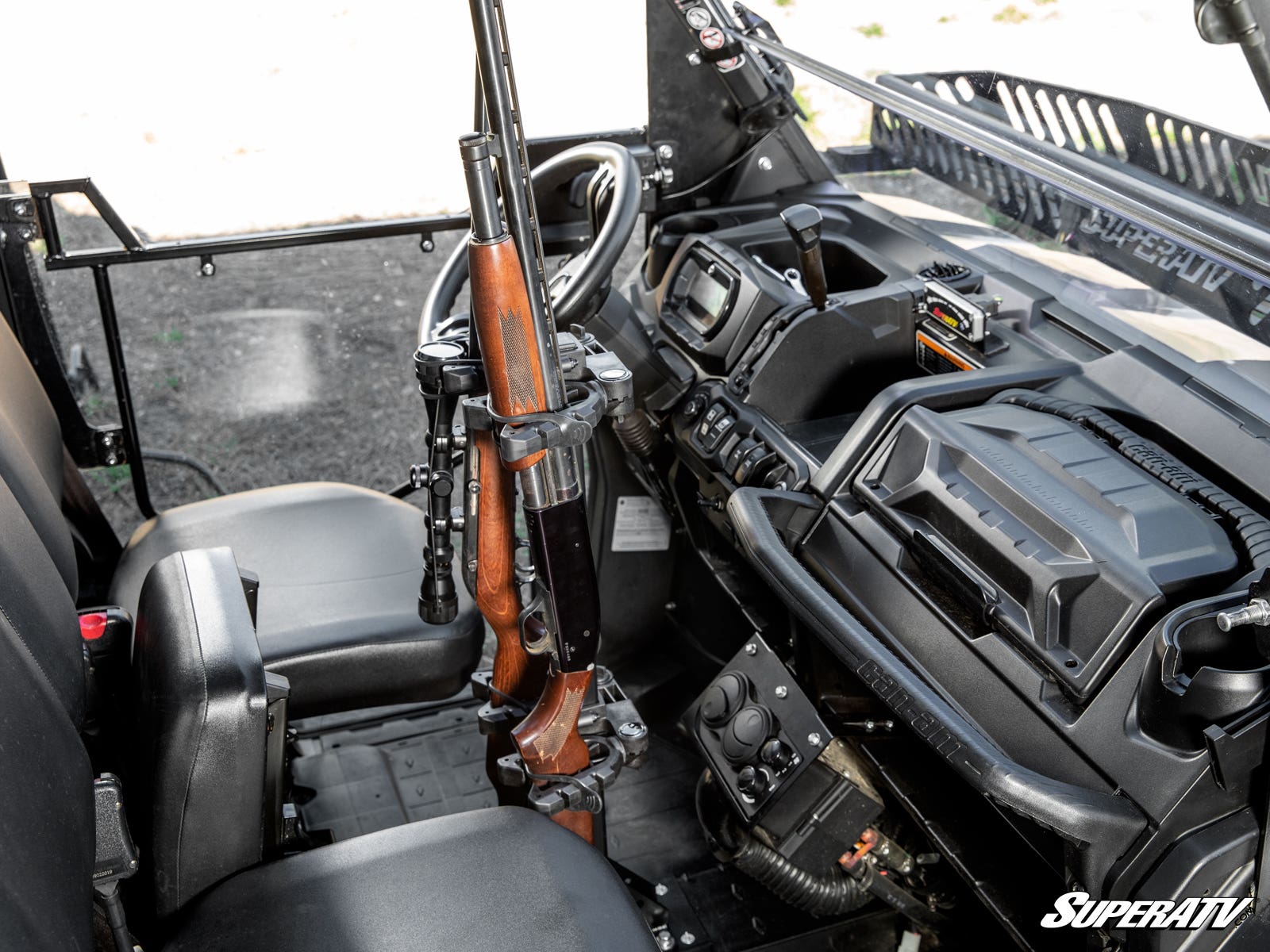 Photo of SuperATV Can-Am Defender Floor-Mounted Gun Holder by SuperATV - Premium Storage for UTVs / Side by Sides