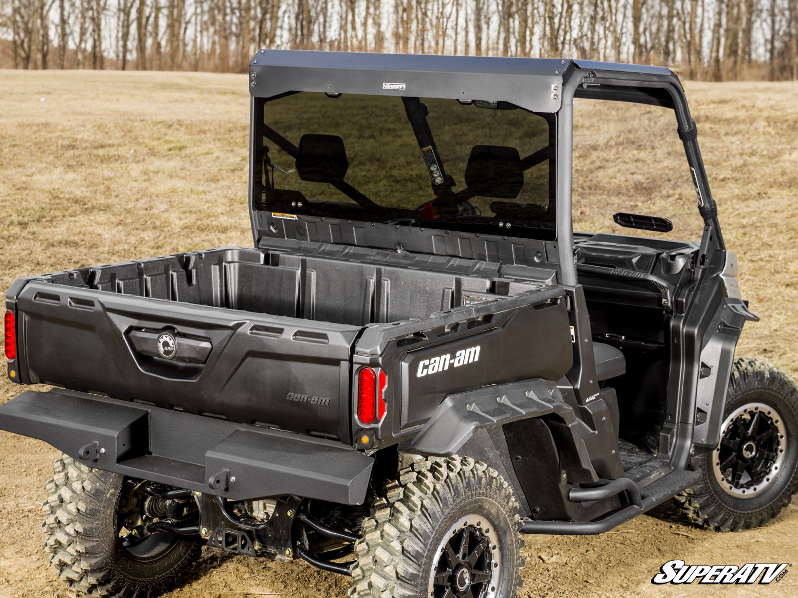 Photo of SuperATV Can-Am Defender Rear Glass Windshield by SuperATV - Premium Windshields for UTVs / Side by Sides