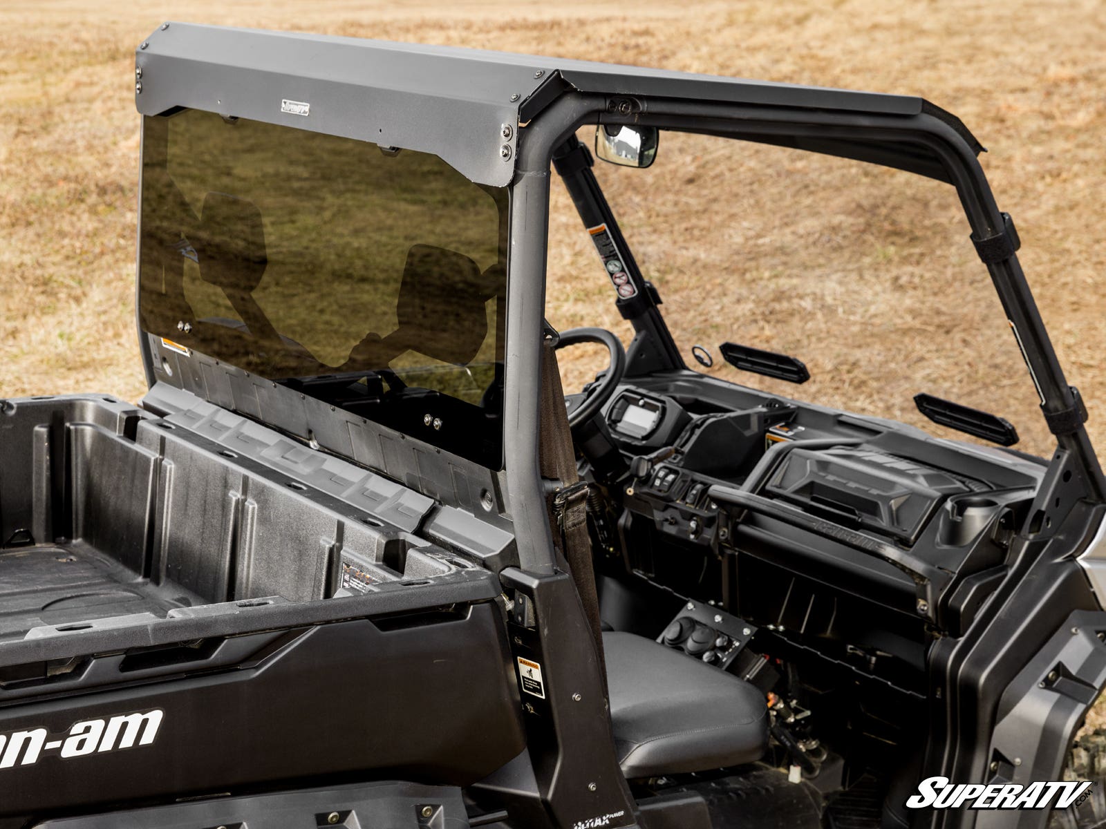 Photo of SuperATV Can-Am Defender Rear Glass Windshield by SuperATV - Premium Windshields for UTVs / Side by Sides