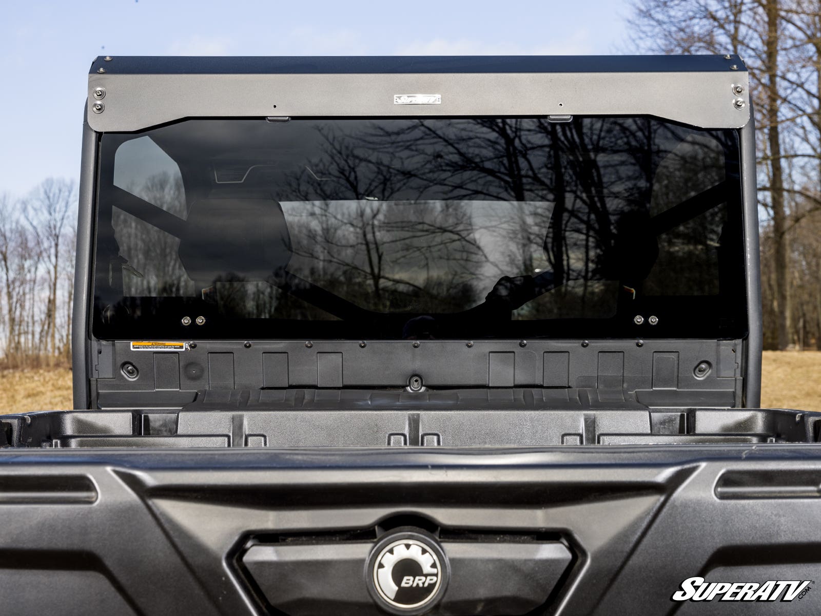 Photo of SuperATV Can-Am Defender Rear Glass Windshield by SuperATV - Premium Windshields for UTVs / Side by Sides