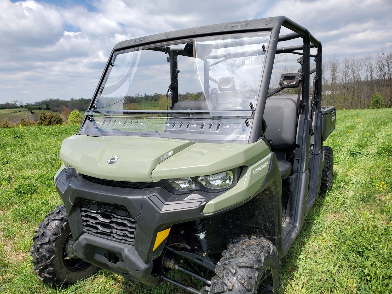 Photo of Can-Am Defender Max - 2 Pc Windshield w/Hard Coat and Vent Options by 3 Star UTV - Premium Windshields for UTVs / Side by Sides