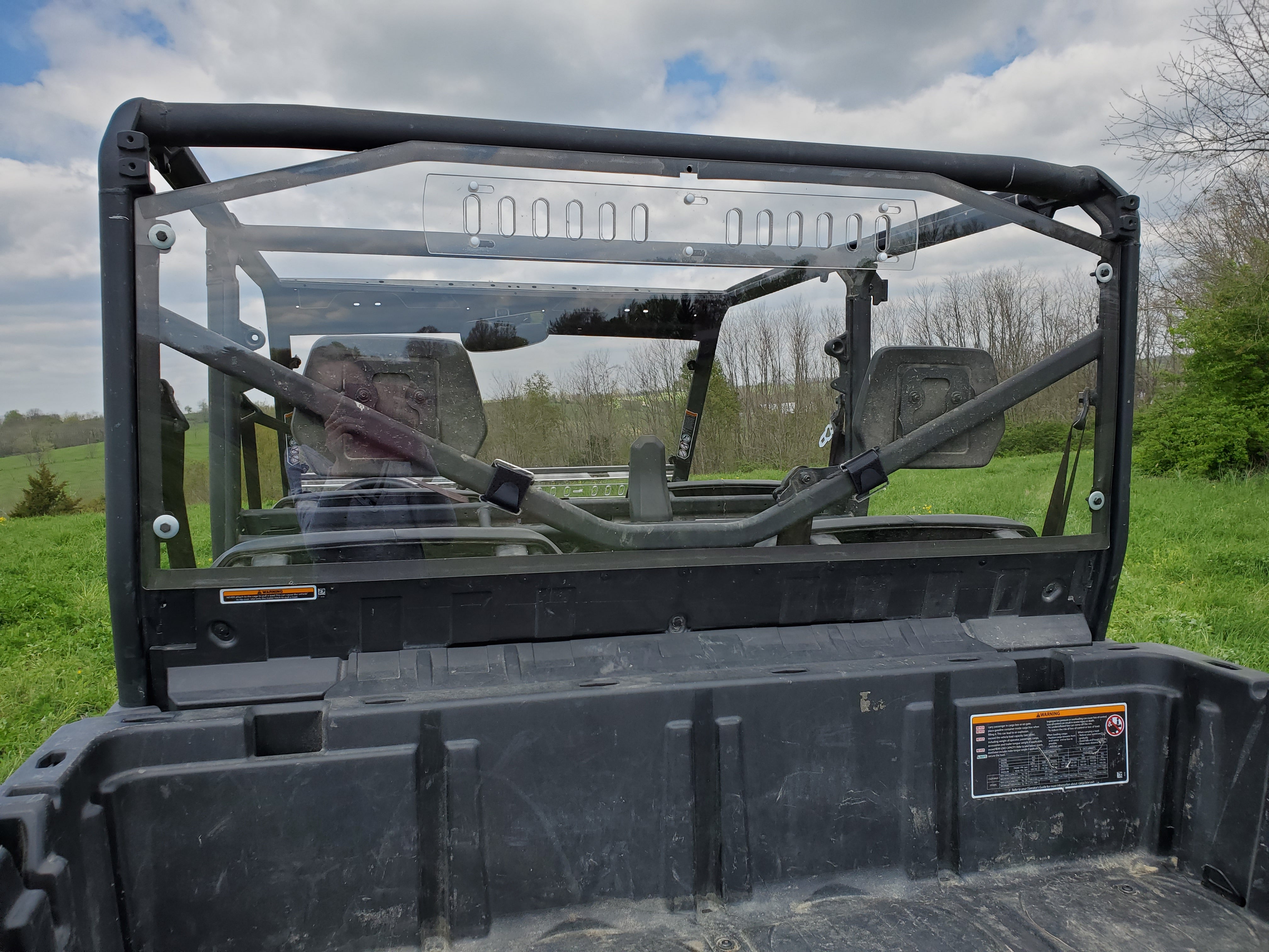 Photo of Can-Am Defender Max 4 - 1 Pc Lexan Back Panel w/Vent Option by 3 Star UTV - Premium Windshields for UTVs / Side by Sides