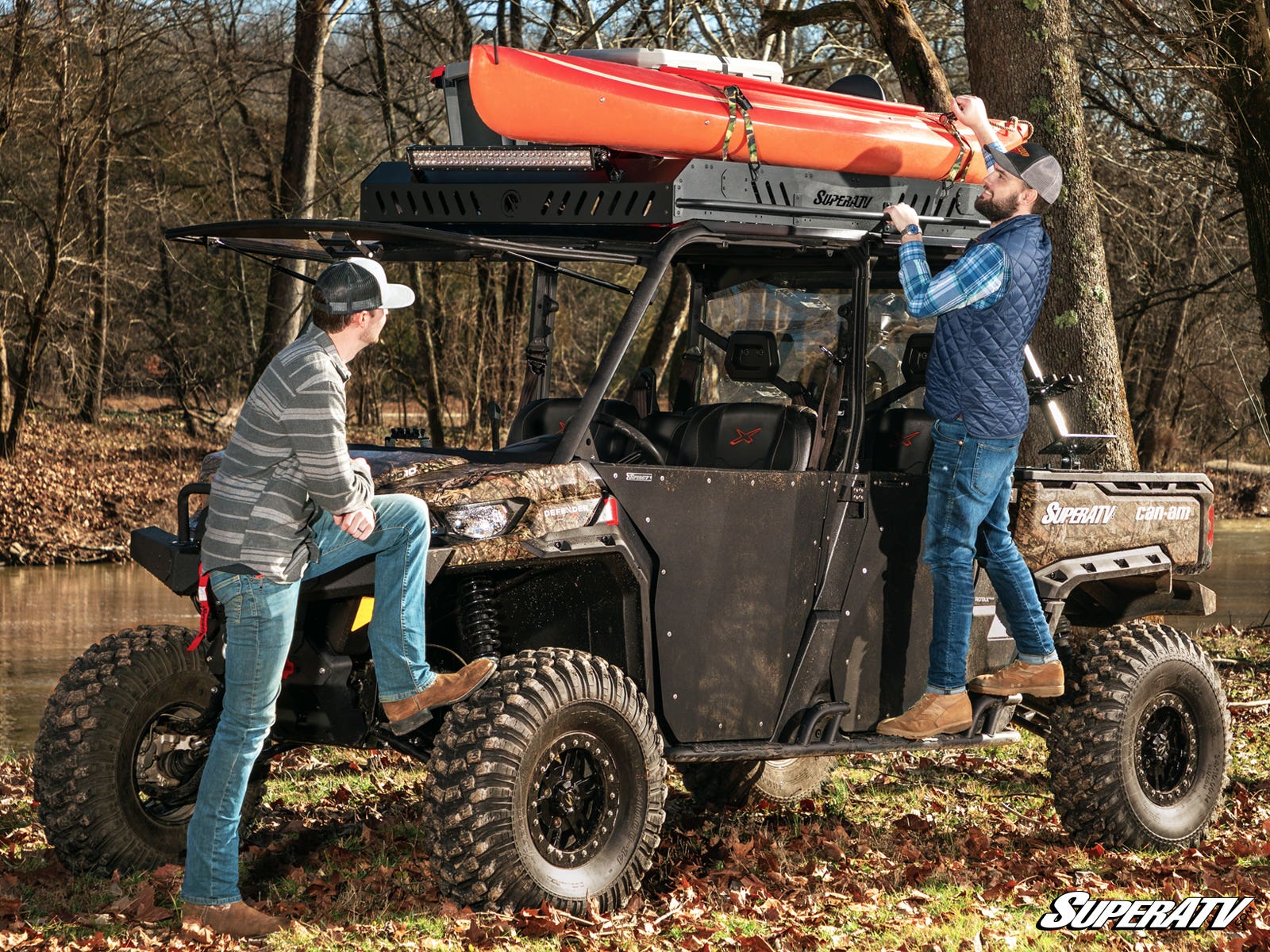 Photo of SuperATV Can-Am Defender MAX Outfitter Roof Rack by SuperATV - Premium Storage for UTVs / Side by Sides
