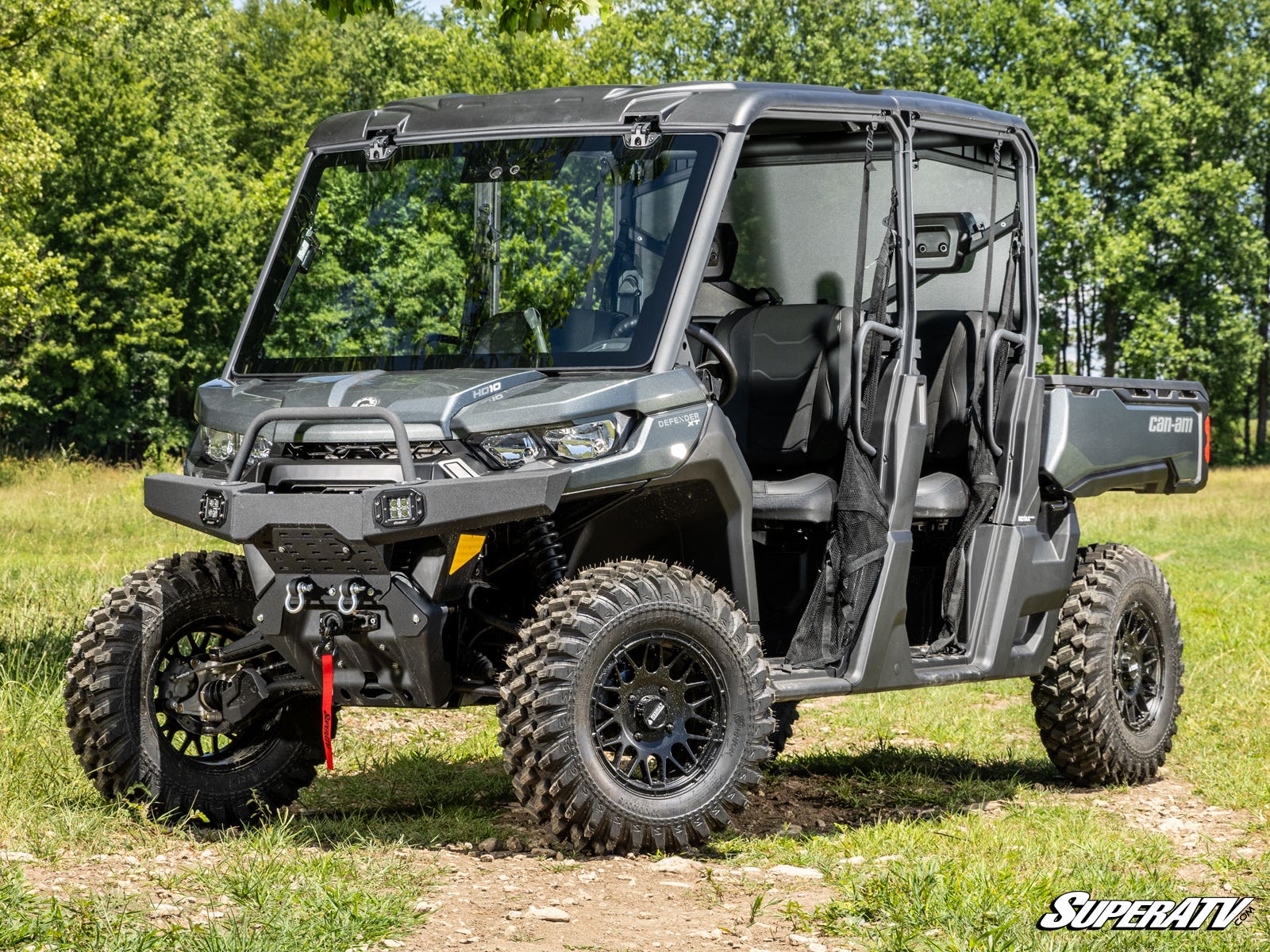 Photo of SuperATV Can-Am Defender MaxDrive Power Flip Glass Windshield by SuperATV - Premium for UTVs / Side by Sides