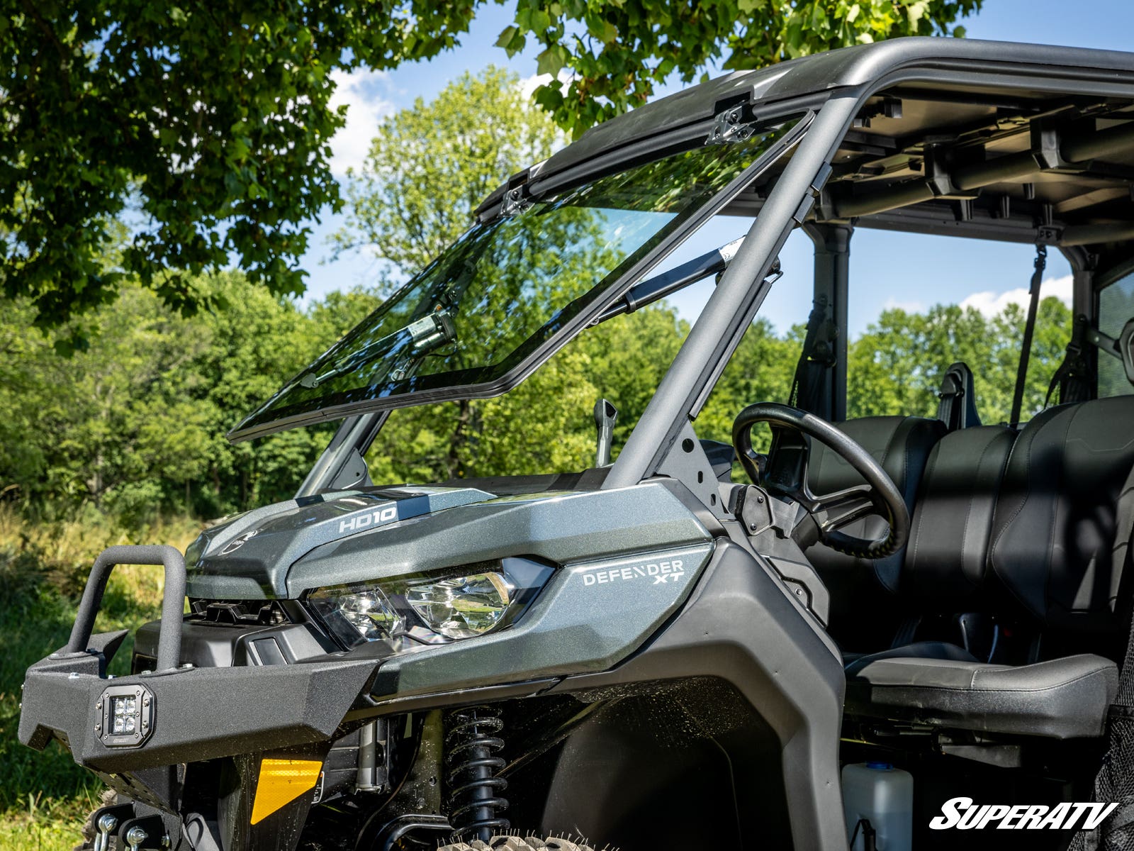 Photo of SuperATV Can-Am Defender MaxDrive Power Flip Glass Windshield by SuperATV - Premium for UTVs / Side by Sides