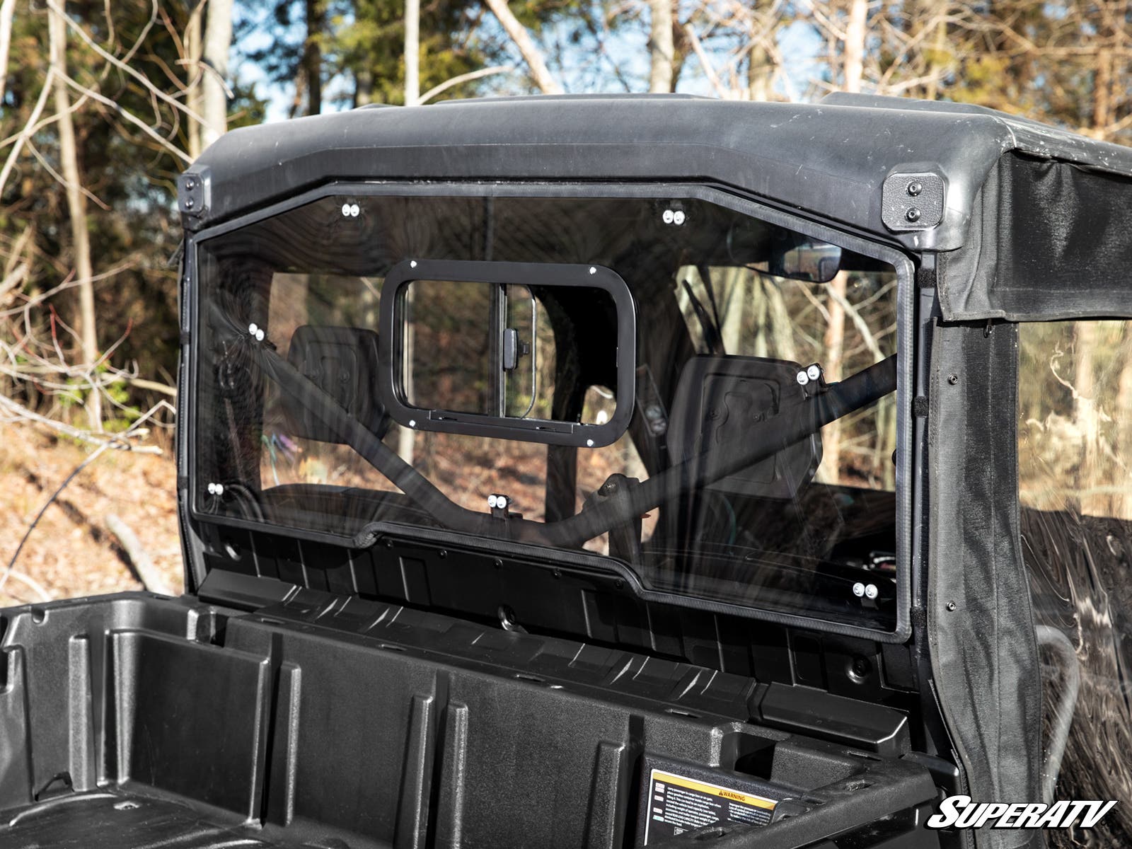 Photo of SuperATV Can-Am Defender Sliding Rear Windshield by SuperATV - Premium Windshields for UTVs / Side by Sides