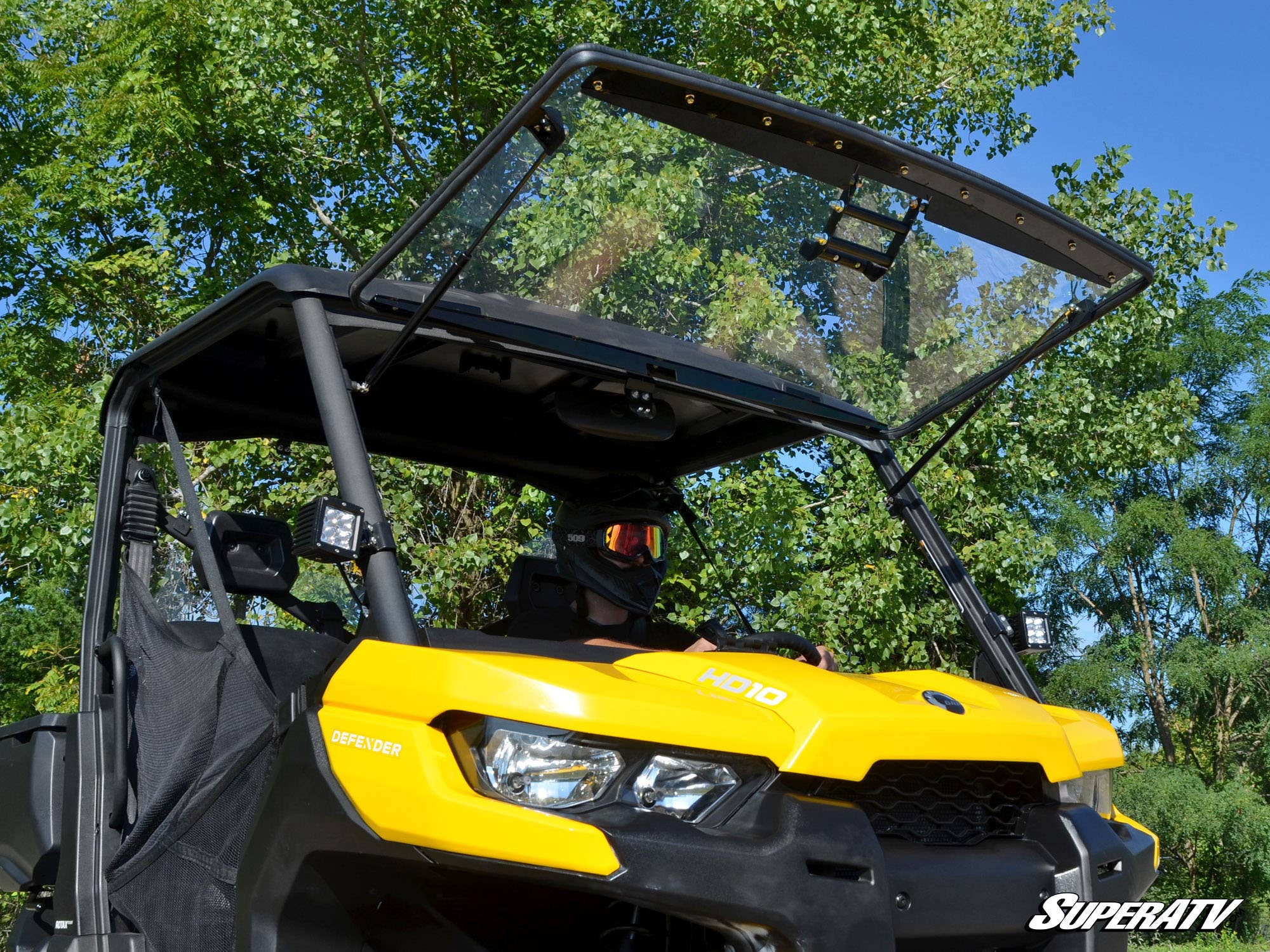 Photo of SuperATV Can-Am Defender Scratch Resistant Flip Windshield by SuperATV - Premium Windshields for UTVs / Side by Sides