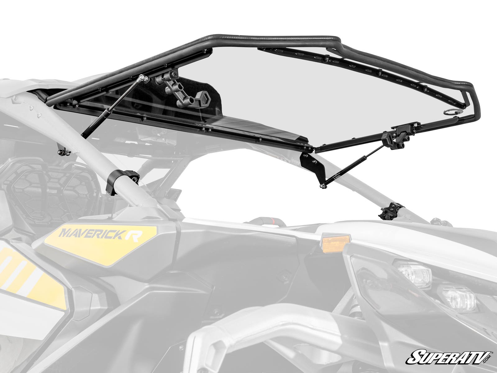 Photo of SuperATV Can-Am Maverick R Scratch-Resistant Flip Windshield by SuperATV - Premium Windshields for UTVs / Side by Sides