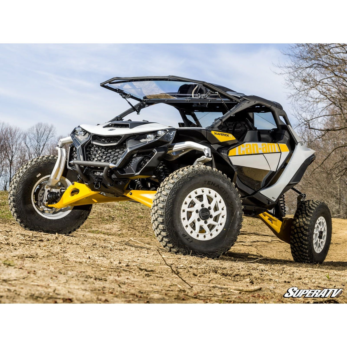 Can Am Maverick R Scratch Resistant Flip Windshield