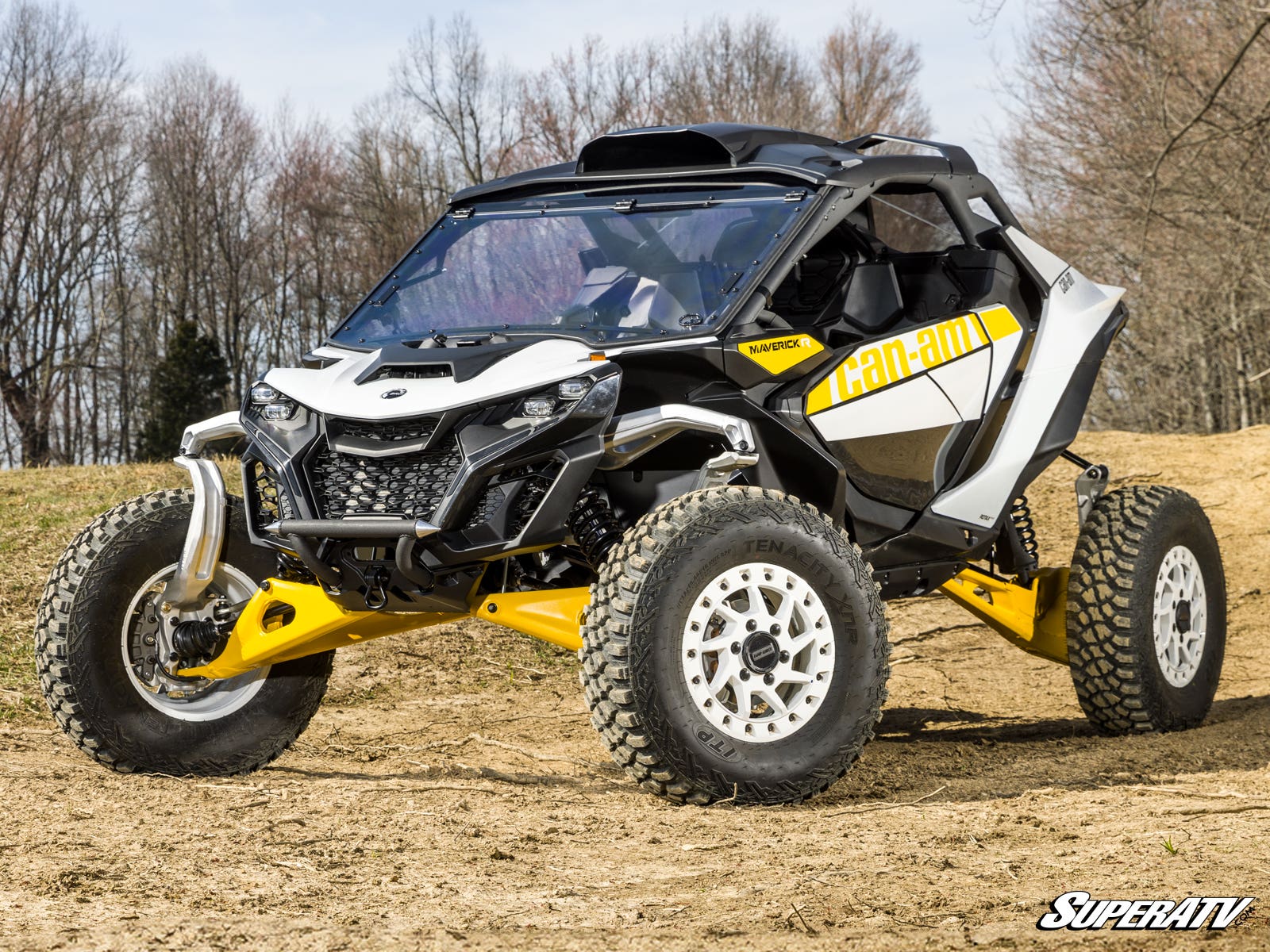 Photo of SuperATV Can-Am Maverick R Scratch-Resistant Flip Windshield by SuperATV - Premium Windshields for UTVs / Side by Sides