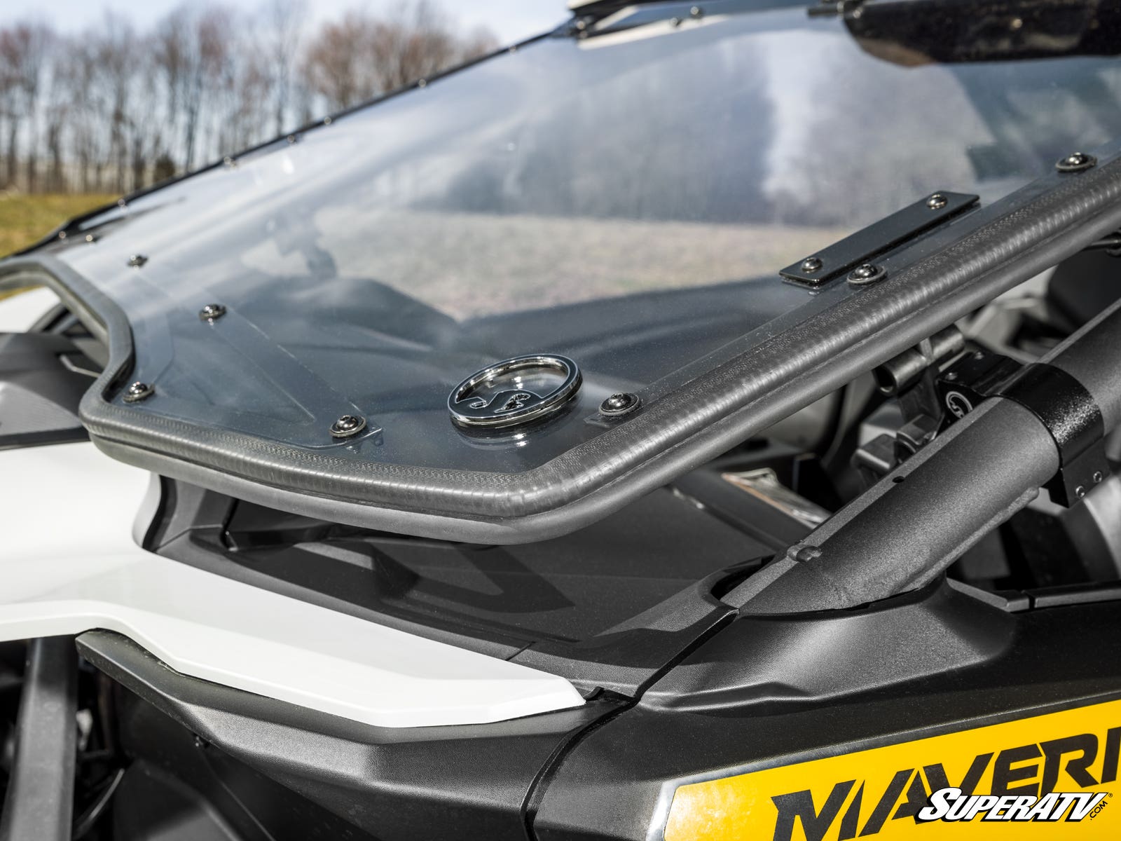 Photo of SuperATV Can-Am Maverick R Scratch-Resistant Flip Windshield by SuperATV - Premium Windshields for UTVs / Side by Sides