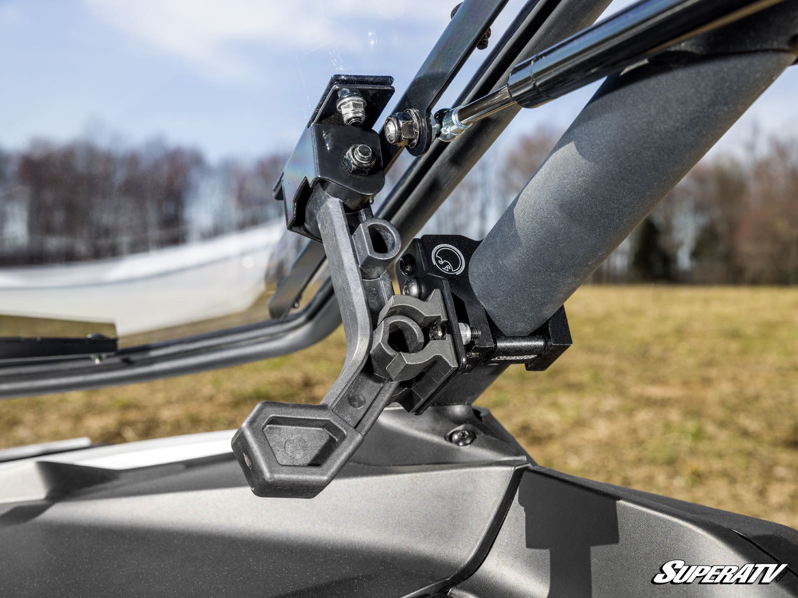 Photo of SuperATV Can-Am Maverick R Scratch-Resistant Flip Windshield by SuperATV - Premium Windshields for UTVs / Side by Sides