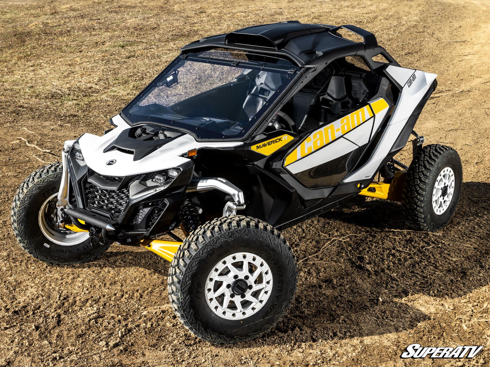 Photo of SuperATV Can-Am Maverick R MaxDrive Power Flip Windshield by SuperATV - Premium Windshields for UTVs / Side by Sides