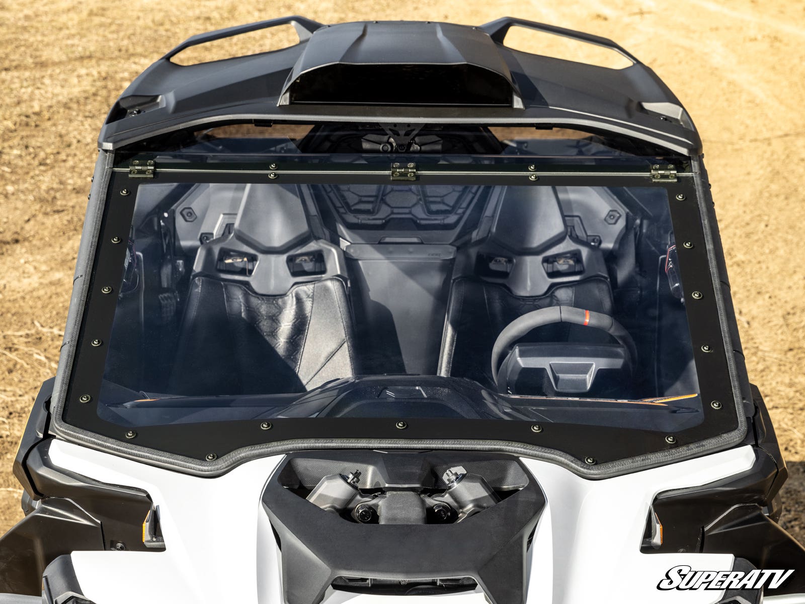 Photo of SuperATV Can-Am Maverick R MaxDrive Power Flip Windshield by SuperATV - Premium Windshields for UTVs / Side by Sides